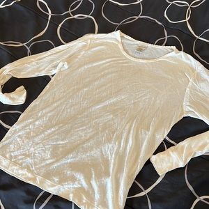 L.L. Bean 100% silk womens thermal too long underwear layer white medium